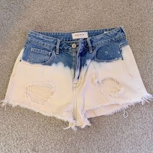 PACSUN HIGH RISE BLEACHED DIP DYE SHORTS